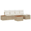 Havesofa Sæt 6 stk. Beige polyrattan