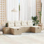Havesofa Sæt 6 stk. Beige polyrattan