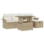 Havesofa Sæt 6 stk. Beige polyrattan
