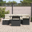 Havesofa Sæt 7 stk. Sort polyrattan