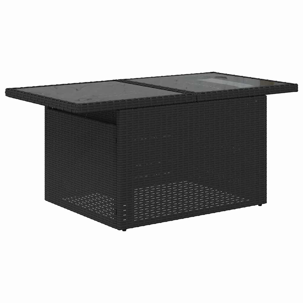Havesofa Sæt 7 stk. Sort polyrattan
