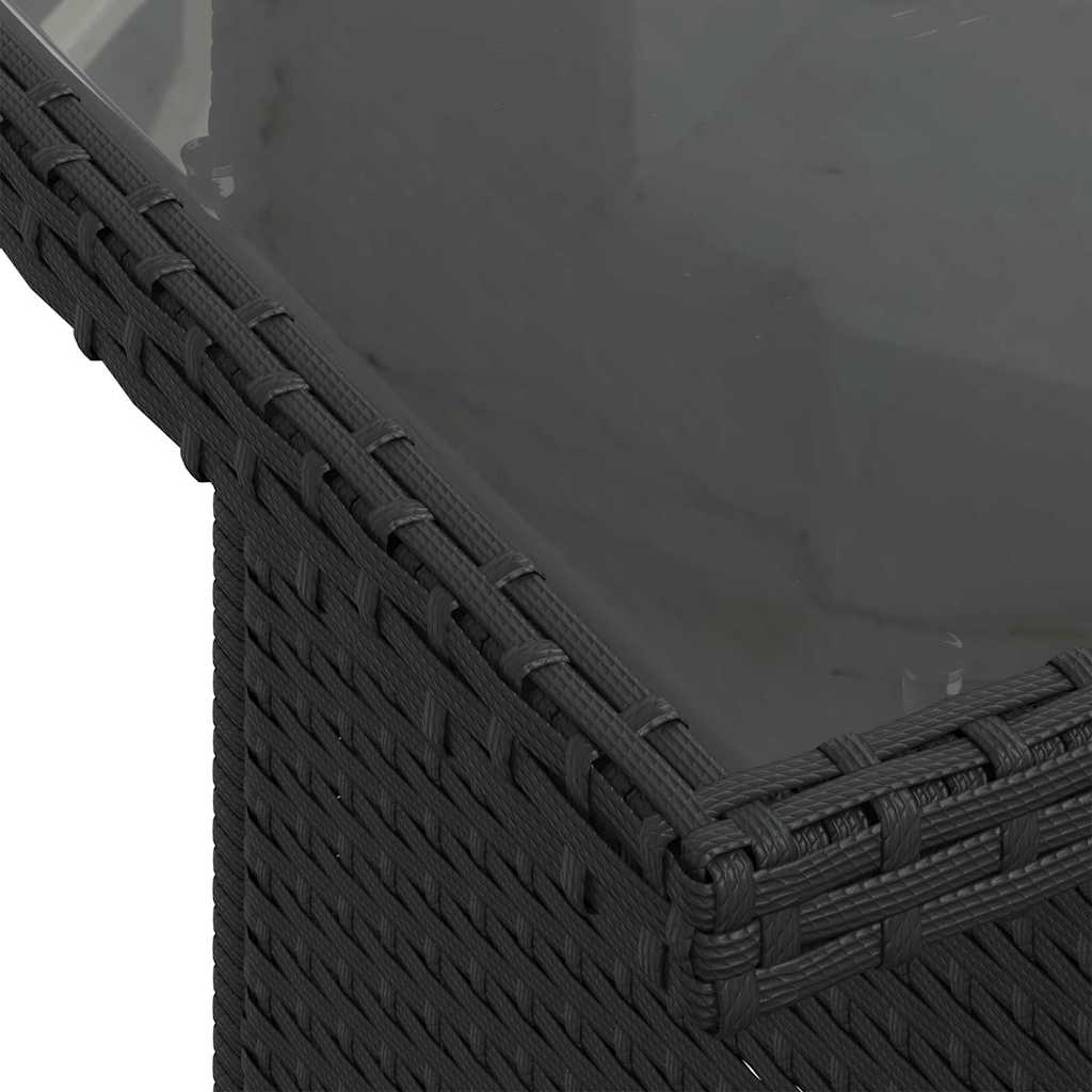 Havesofa Sæt 9 stk. Sort polyrattan