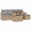Havesofa Sæt 6 stk. Beige polyrattan