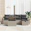 Havesofa Sæt 6 stk. Lysegrå polyrattan