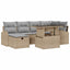 Havesofa Sæt 7 stk. Beige polyrattan