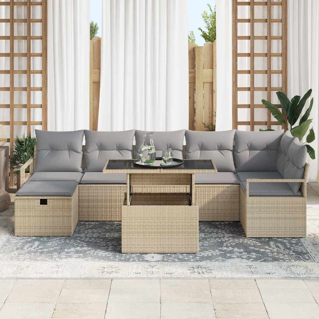 Havesofa Sæt 8 stk. polyrattan