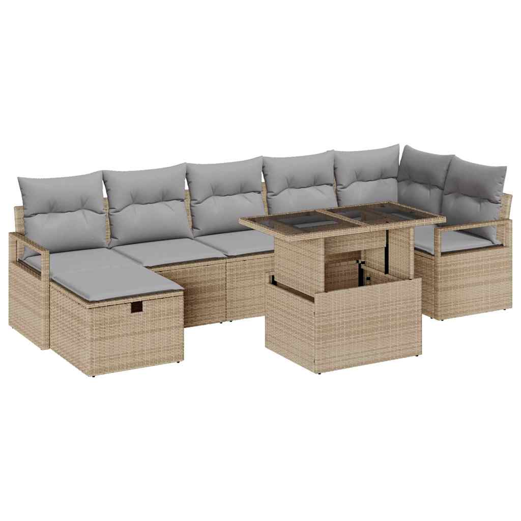 Havesofa Sæt 8 stk. polyrattan