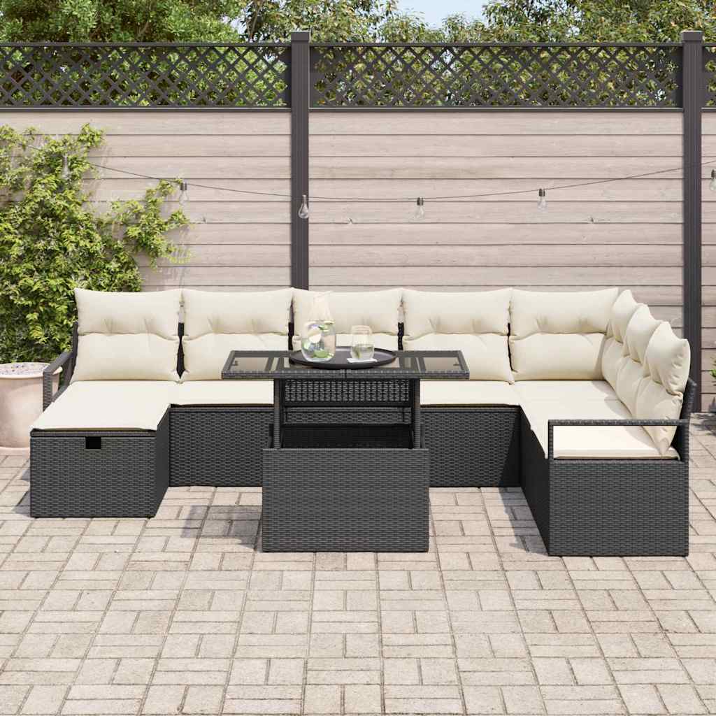 Havesofa Sæt 9 stk. polyrattan