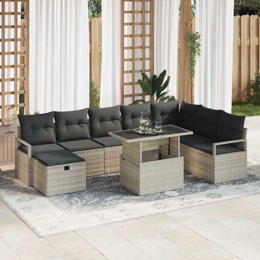 Havesofa Sæt 9 stk. polyrattan