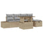 Havesofa Sæt 6 stk. Poly rattan