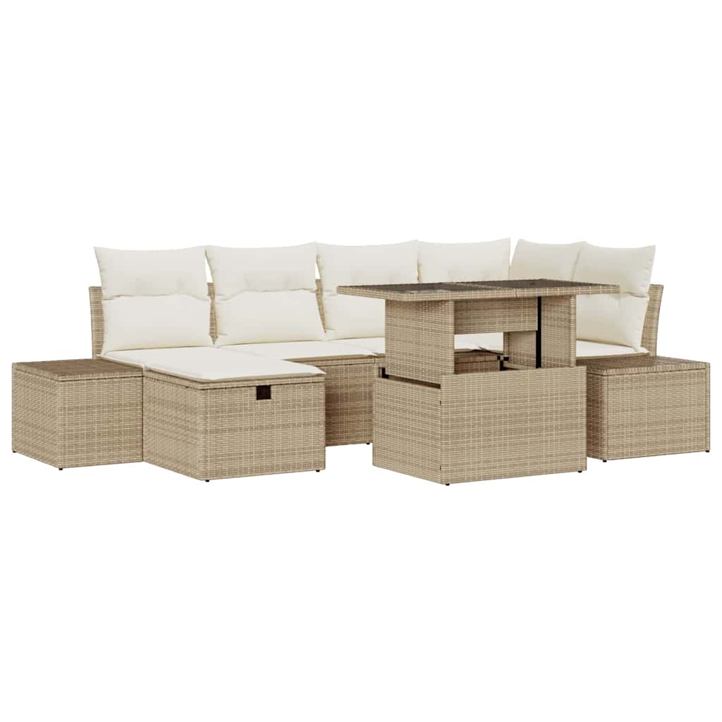 Havesofa Sæt 7 stk. polyrattan
