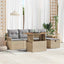 Havesofa Sæt 6 stk. Beige polyrattan