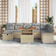 Havesofa Sæt 9 stk. Beige polyrattan