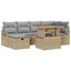 Havesofa Sæt 7 stk. Beige polyrattan