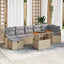 Havesofa Sæt 8 stk. Beige polyrattan