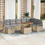 Havesofa Sæt 9 stk. Beige polyrattan