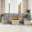 Havesofa Sæt 9 stk. Beige polyrattan