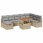 Havesofa Sæt 9 stk. Beige polyrattan