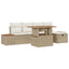 Havesofa Sæt 6 stk. Beige polyrattan
