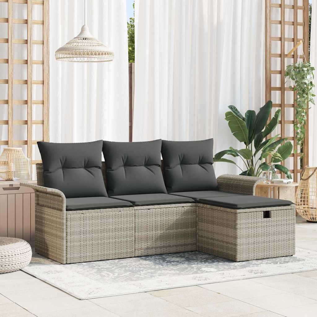 Havesofa Sæt 4 stk. Poly rattan