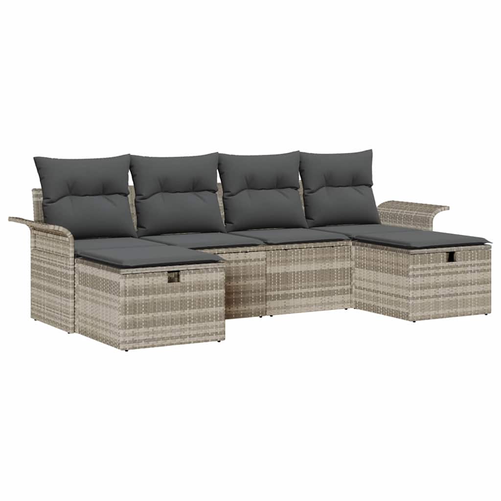 Havesofa Sæt 6 stk. Poly rattan