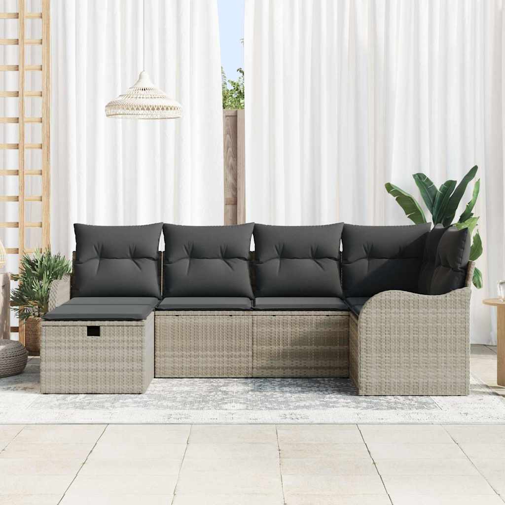 Havesofa Sæt 6 stk. Poly rattan
