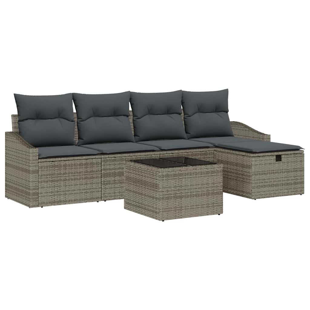 Sofa Sæt med pude 5 pcs polyrattan