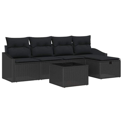 Sofa Sæt med pude 6 pcs polyrattan