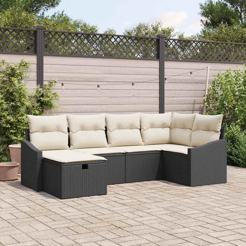 Sofa Sæt med pude 7 pcs polyrattan