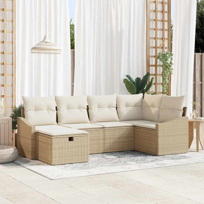 Sofa Sæt med pude 7 pcs polyrattan