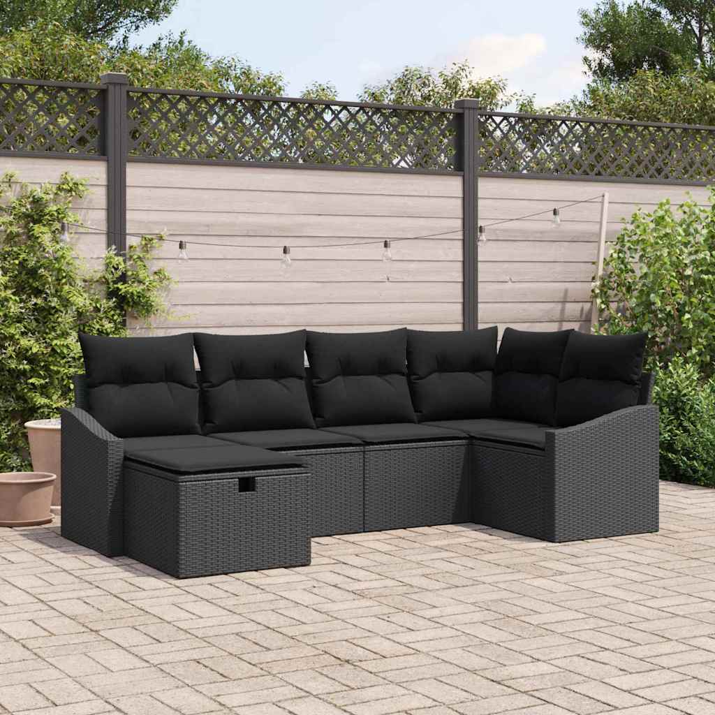 Sofa Sæt med pude 7 pcs polyrattan