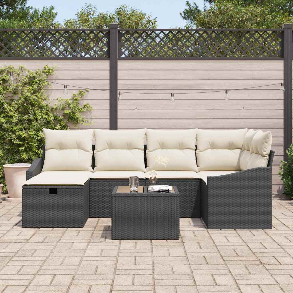 Sofa Sæt med pude 6 pcs polyrattan