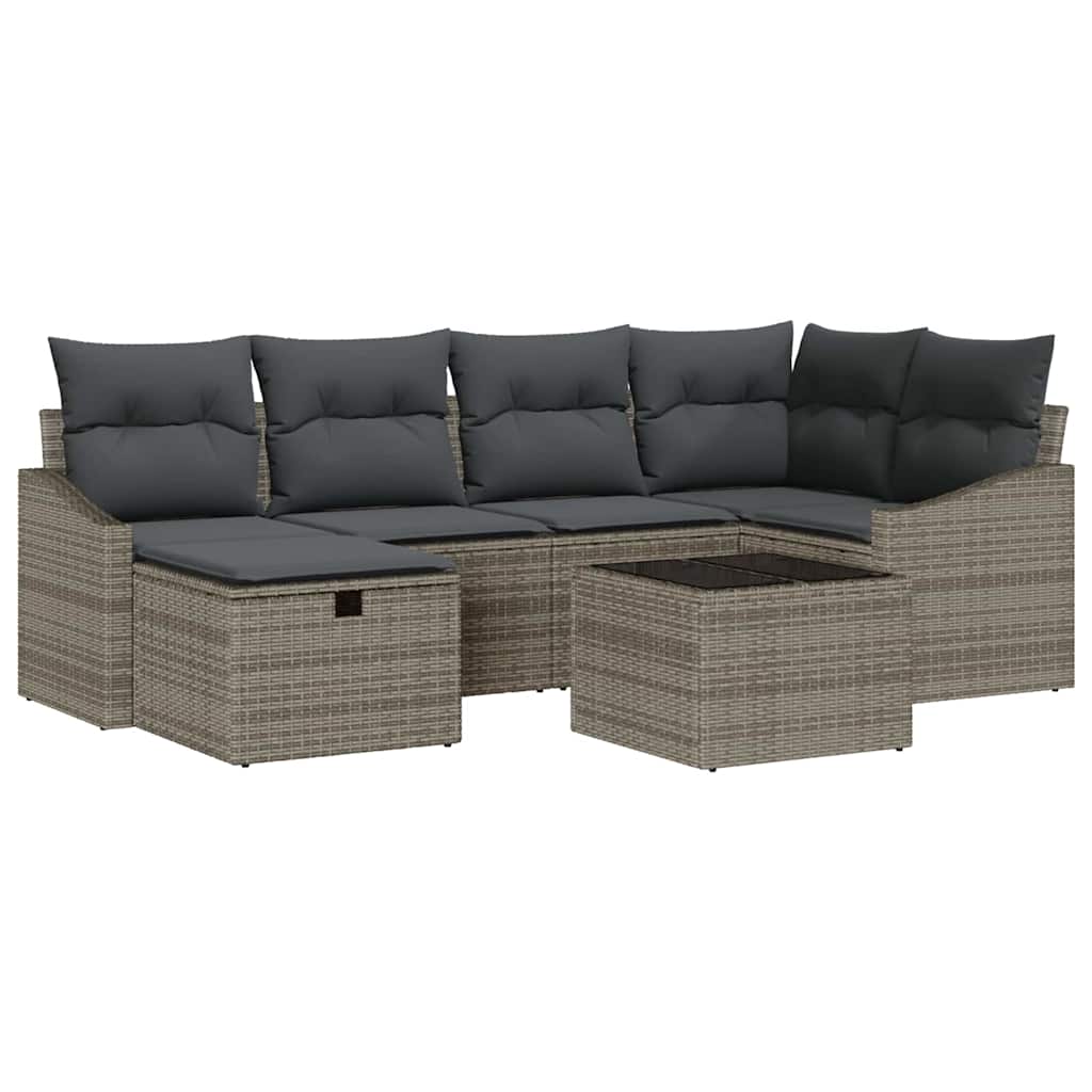 Sofa Sæt med pude 7 pcs polyrattan