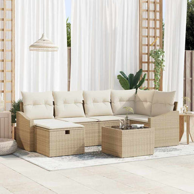 Sofa Sæt med pude 6 pcs polyrattan