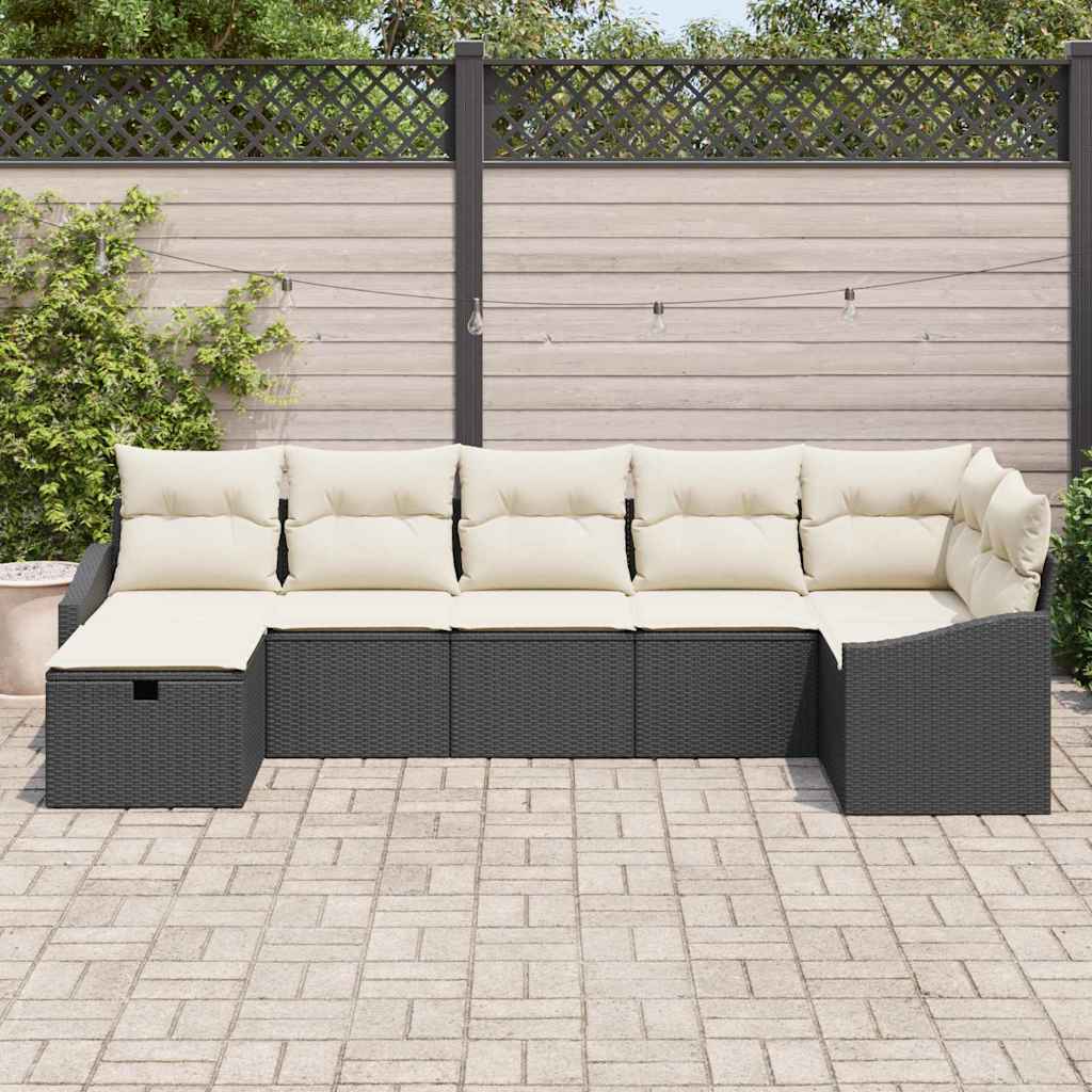 Sofa Sæt med pude 7 pcs polyrattan