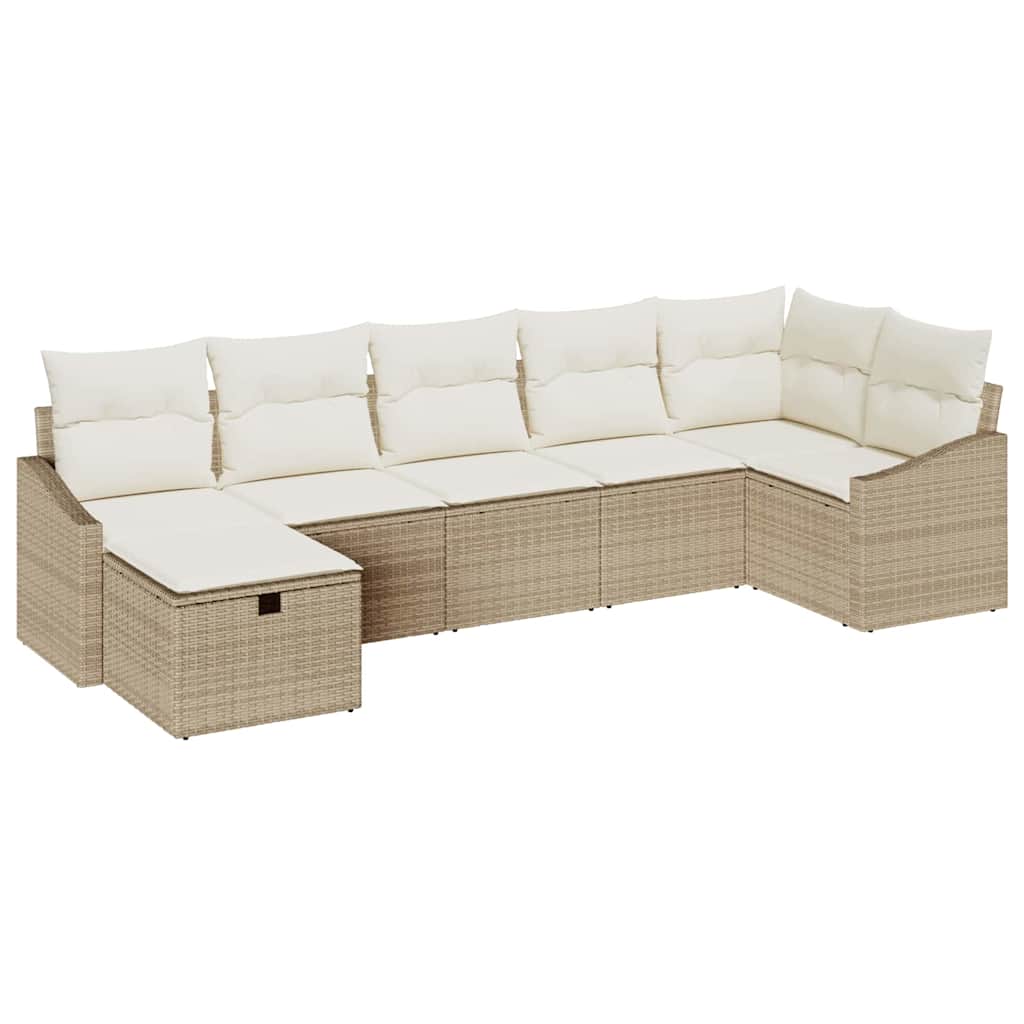 Sofa Sæt med pude 7 pcs polyrattan