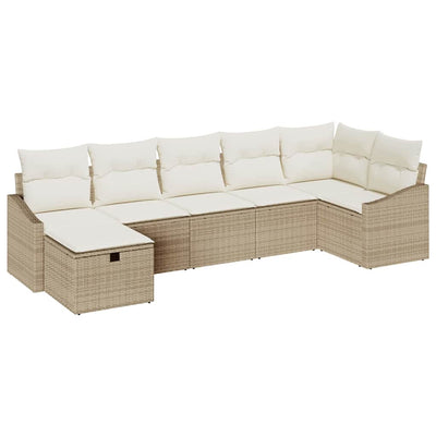 Sofa Sæt med pude 7 pcs polyrattan