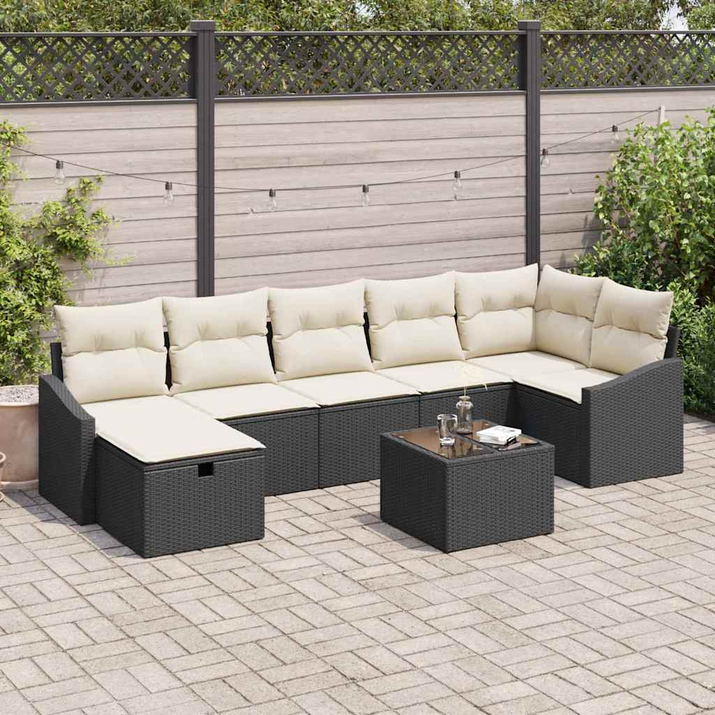 Sofa Sæt med pude 7 pcs polyrattan