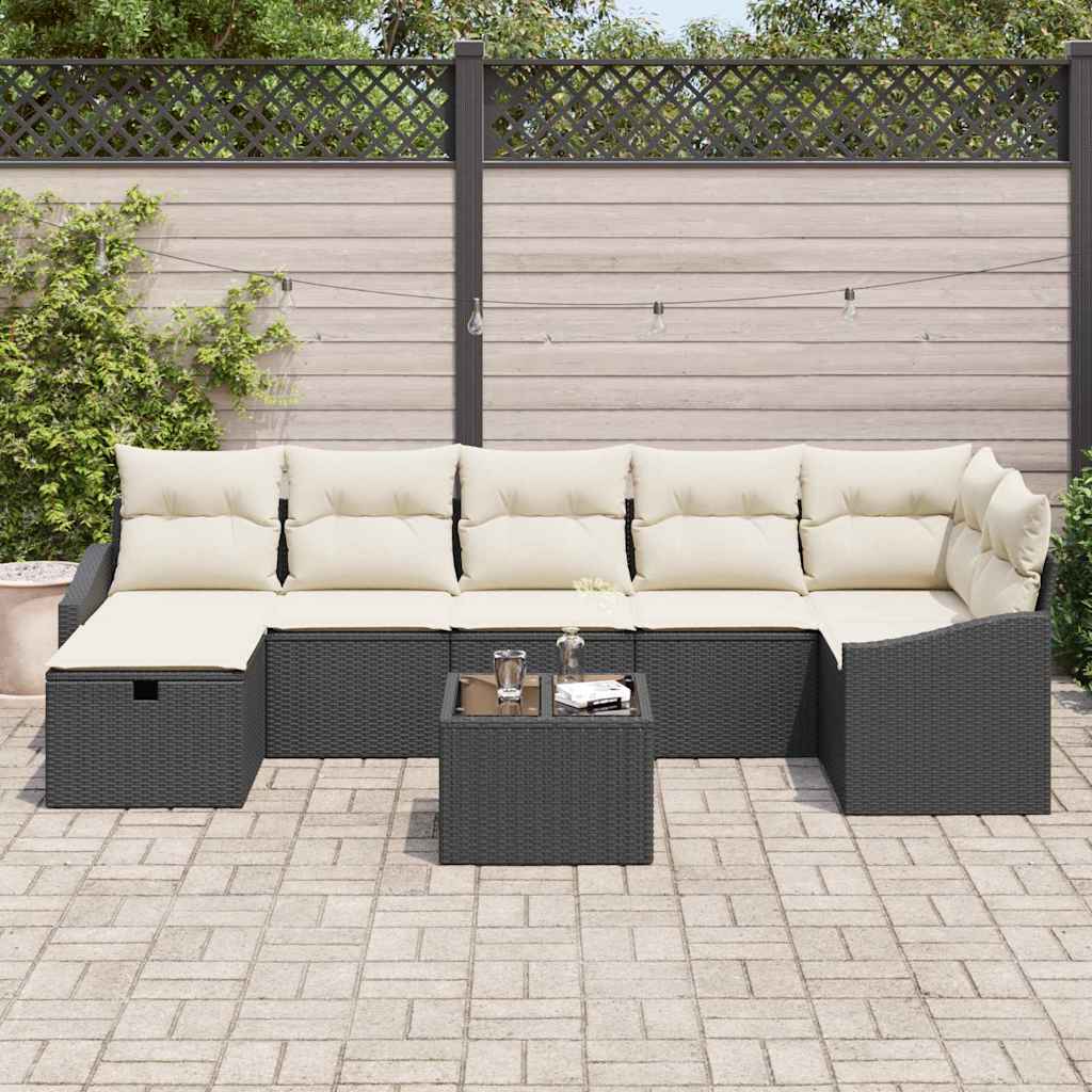 Sofa Sæt med pude 7 pcs polyrattan