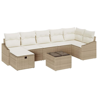 Sofa Sæt med pude 7 pcs polyrattan