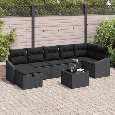 Sofa Sæt med pude 8 pcs polyrattan