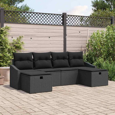 Sofa Sæt med pude 6 pcs polyrattan