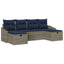 Sofa Sæt med pude 5 pcs polyrattan