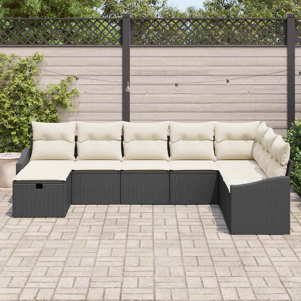 Sofa Sæt med pude 9 pcs polyrattan
