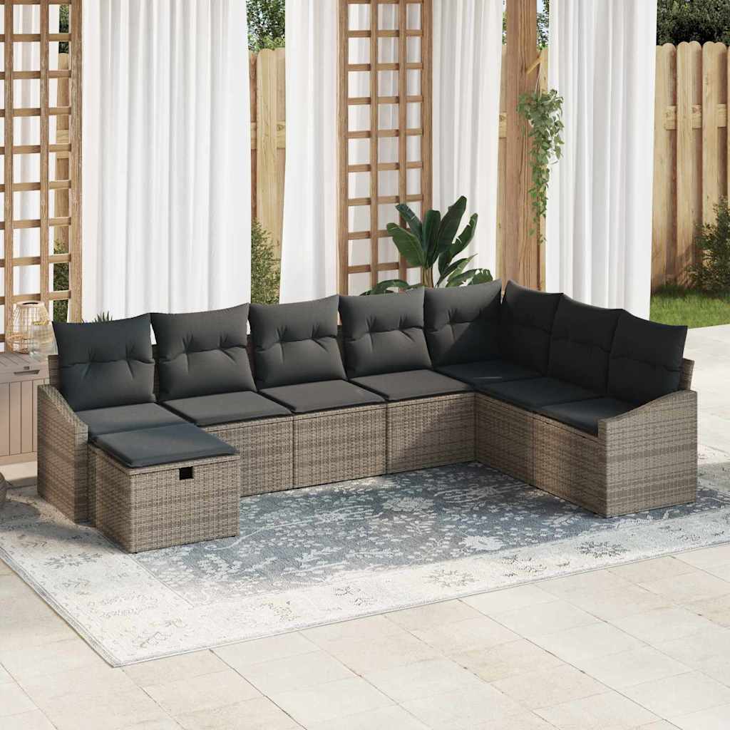 Sofa Sæt med pude 9 pcs polyrattan