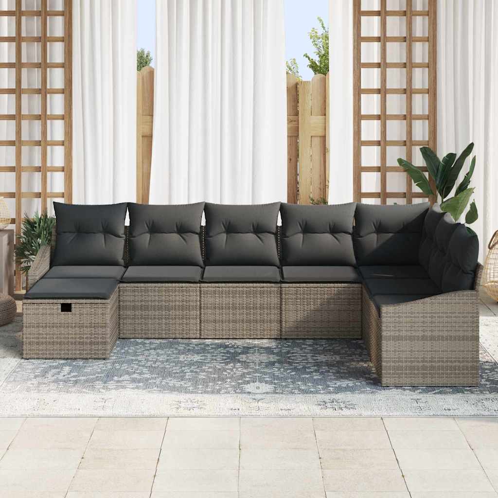 Sofa Sæt med pude 9 pcs polyrattan