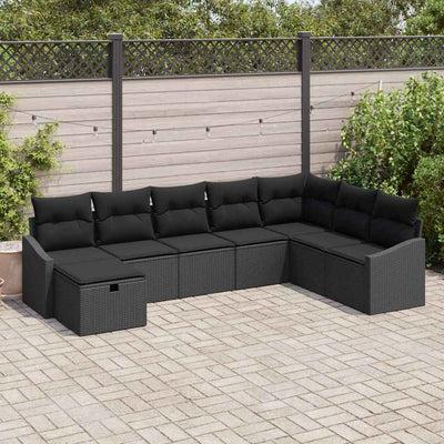 Sofa Sæt med pude 8 pcs polyrattan