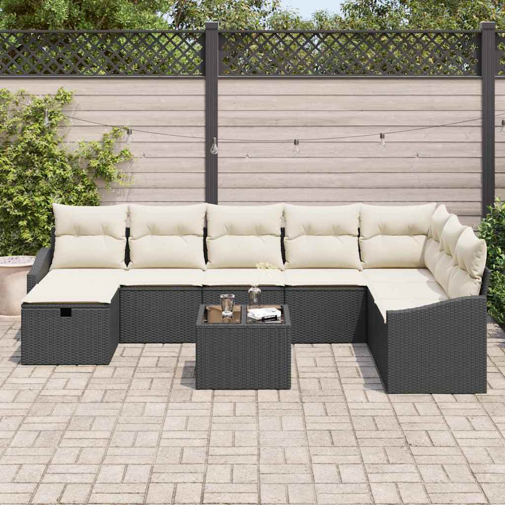 Sofa Sæt med pude 8 pcs polyrattan