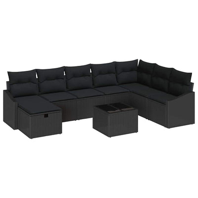 Sofa Sæt med pude 8 pcs polyrattan