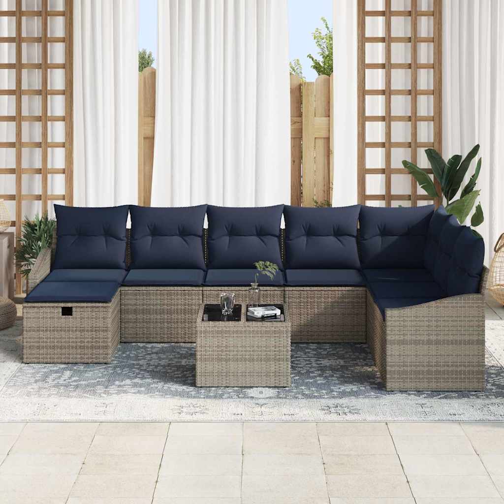 Sofa Sæt med pude 6 pcs polyrattan